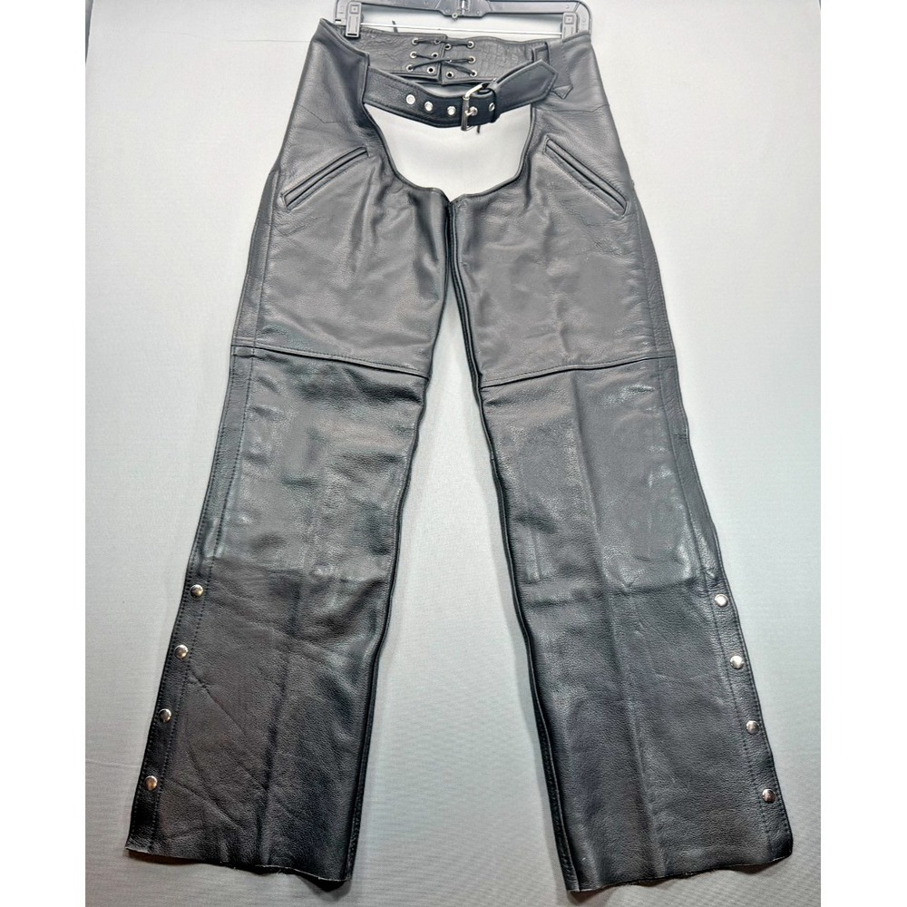 Milwaukee Leather Motorcycle Riding Chaps Snap Leg Harley Biker | Unisex Size XS